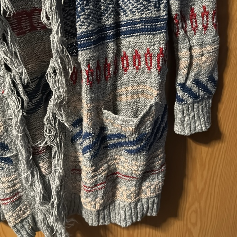 American Eagle Tribal Patterned Long Cardigan - image 2